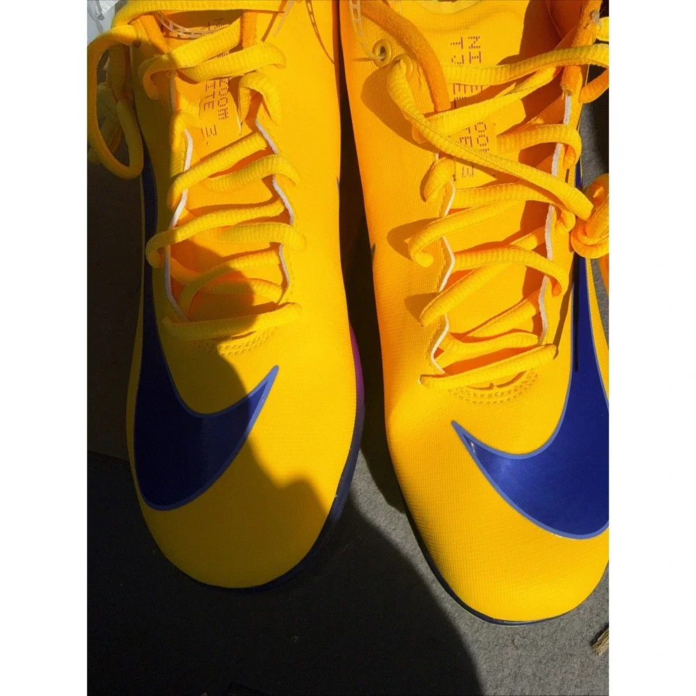 Nike Zoom TJ Elite Triple Jump Spikes Shoes Yellow Blue Mens 10.5 Track Field
